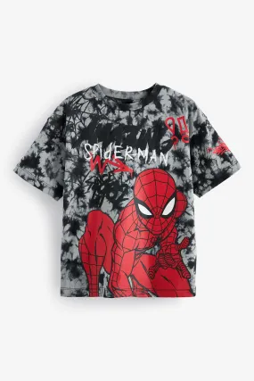 Black 100% Cotton Licensed Spider-Man T-Shirt (3-16yrs)