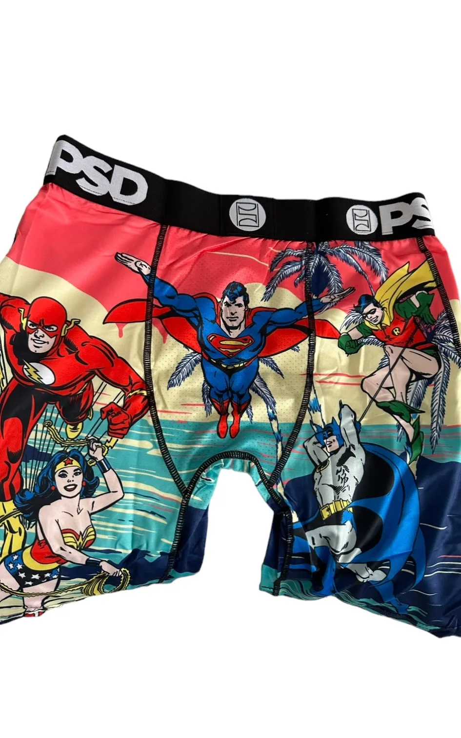 Boxer PSD Super Amigos Superman Batman Joker Flash Mujer Maravilla Linterna Verde