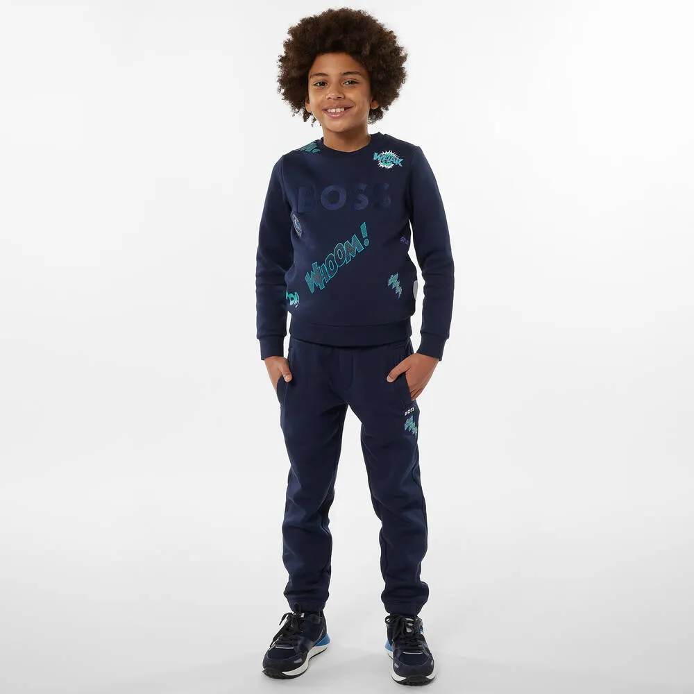 Boys Navy Blue Cotton Batman Sweatshirt