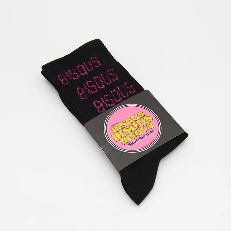 Chaussettes Bisous Skateboards - Bisous X3 (Black/Pink)