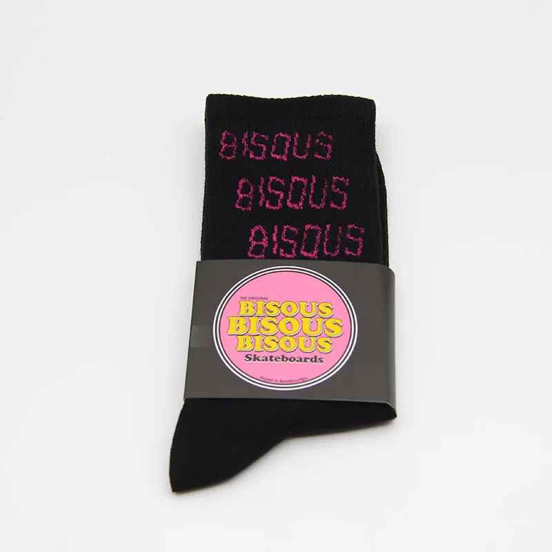 Chaussettes Bisous Skateboards - Bisous X3 (Black/Pink)