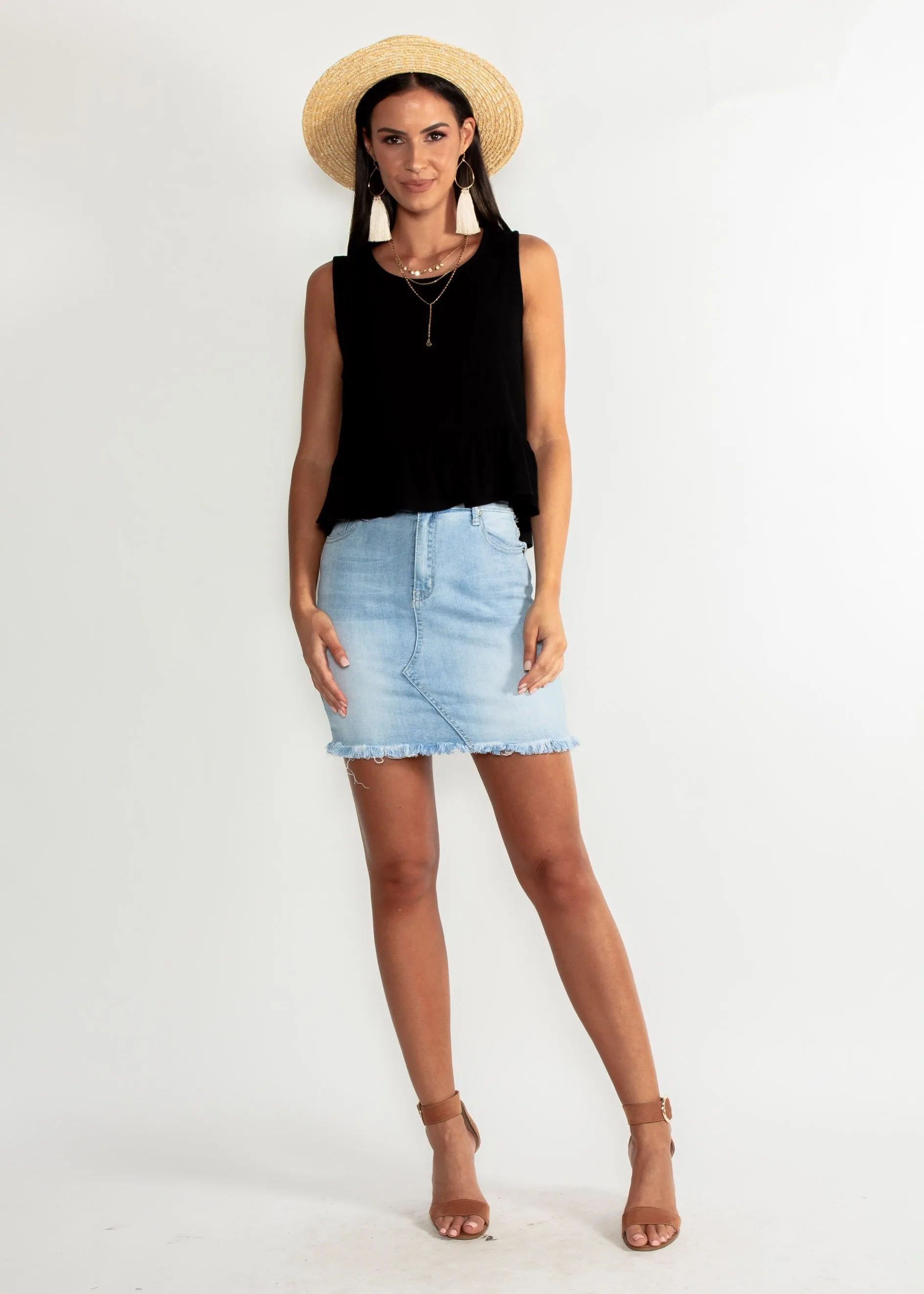 Come Find Me Linen Sleeveless Top - Black