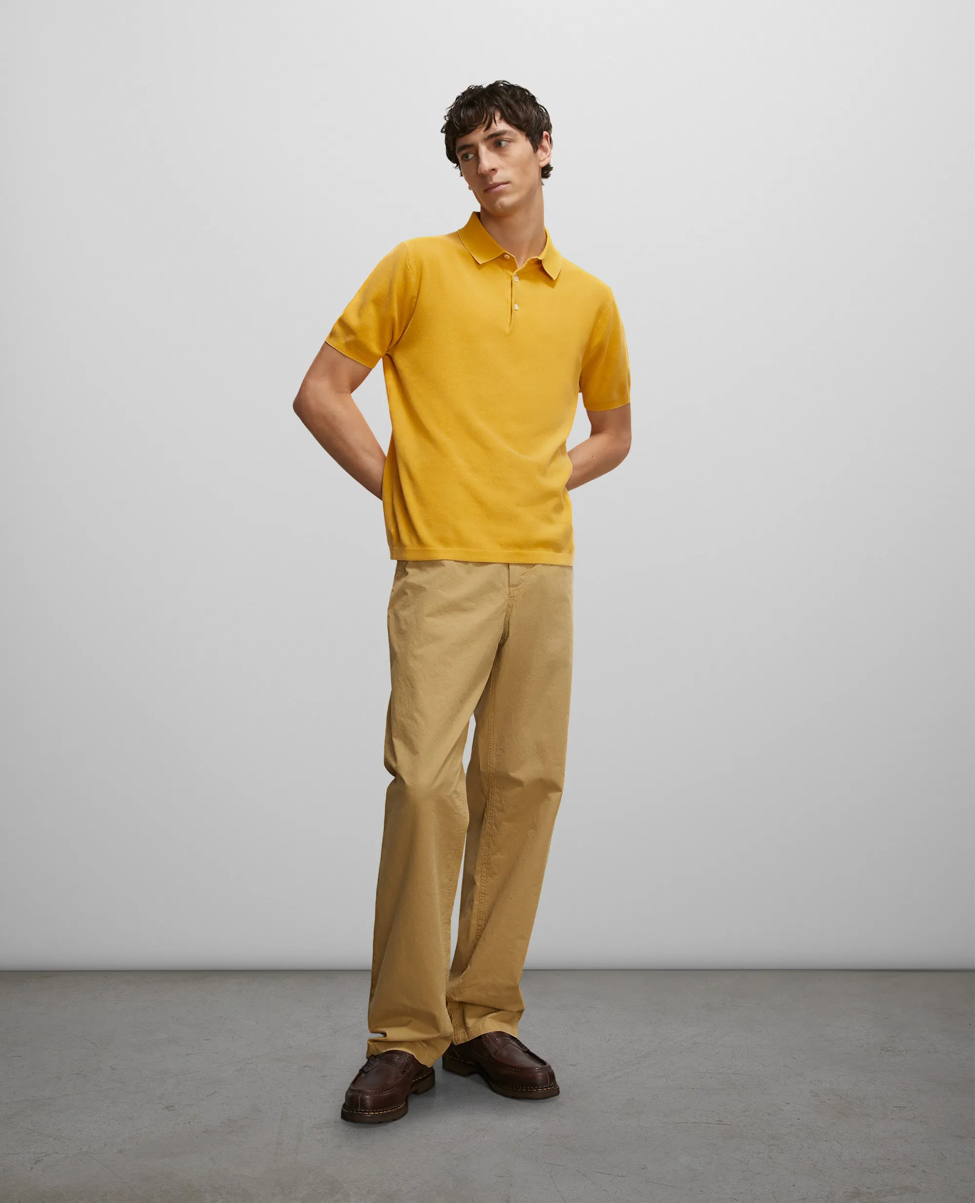 cotton polo - yellow