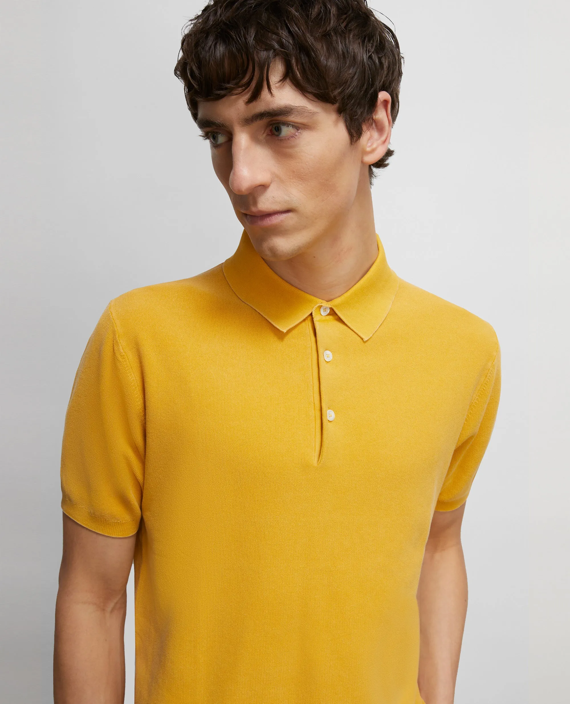 cotton polo - yellow