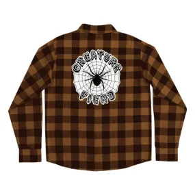 Creature Skateboard Longsleeve Flannel Shirt Web Black/Brown