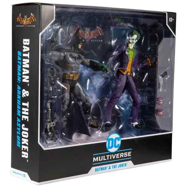 DC Multiverse Batman Arkham Asylum Batman and Joker Twin Action Figure Set