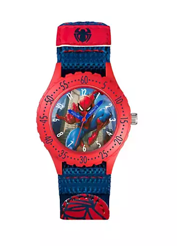 Disney Marvel Spiderman Blue Canvas Strap Watch | Grattan