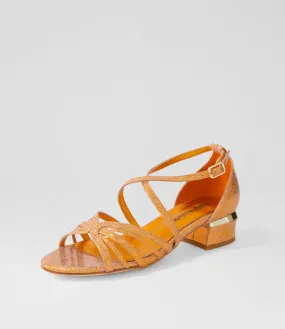 DJANGO & JULIETTE Tenna Orange Glam Leather Sandals