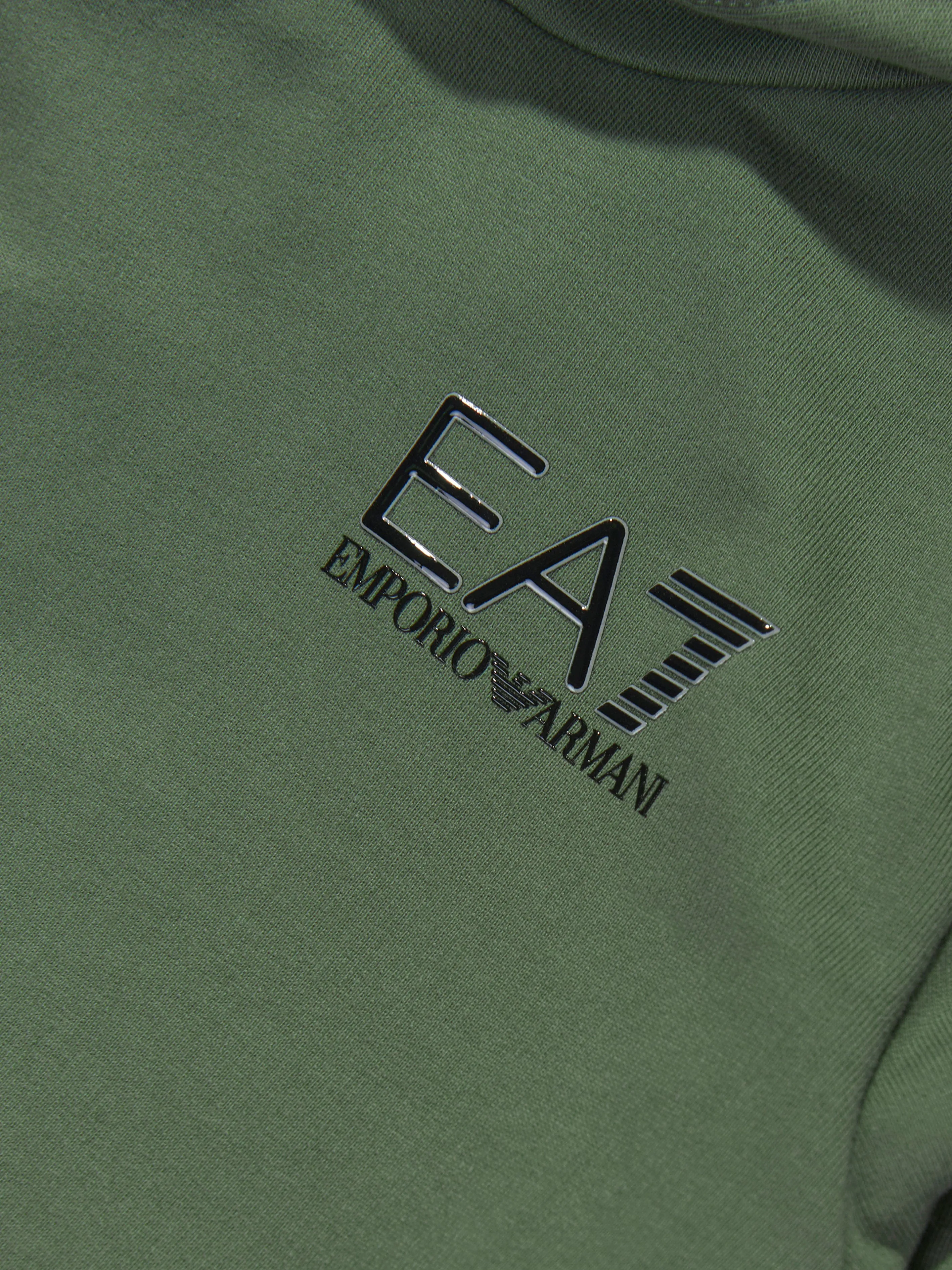 EA7 Emporio Armani Boys Logo Hoodie in Green