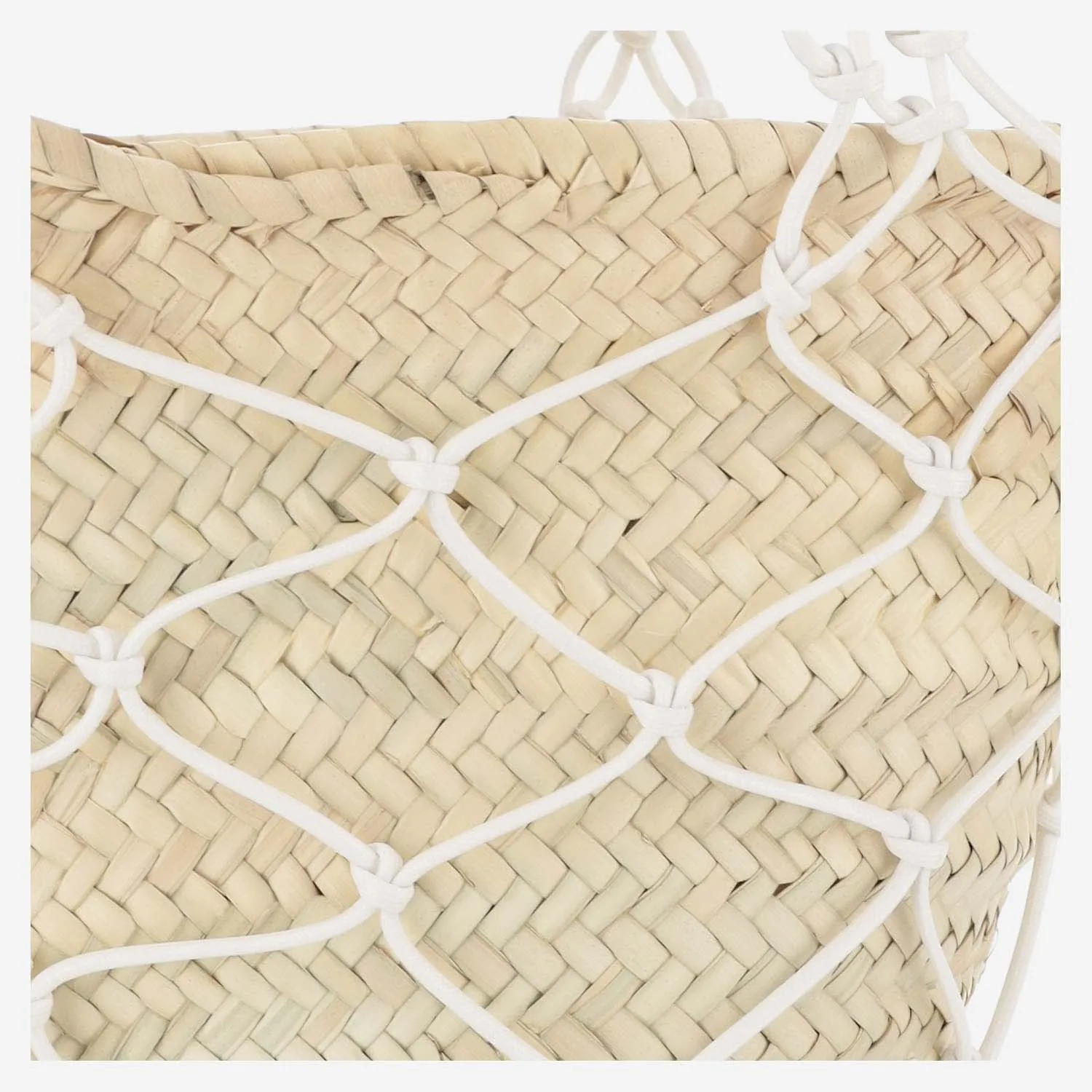 Filippo Catarzi    Filippo Catarzi Straw And Cotton Bag With Leather Details