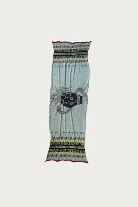 Fulling Wool Scarf COPTIC SKULL - Green