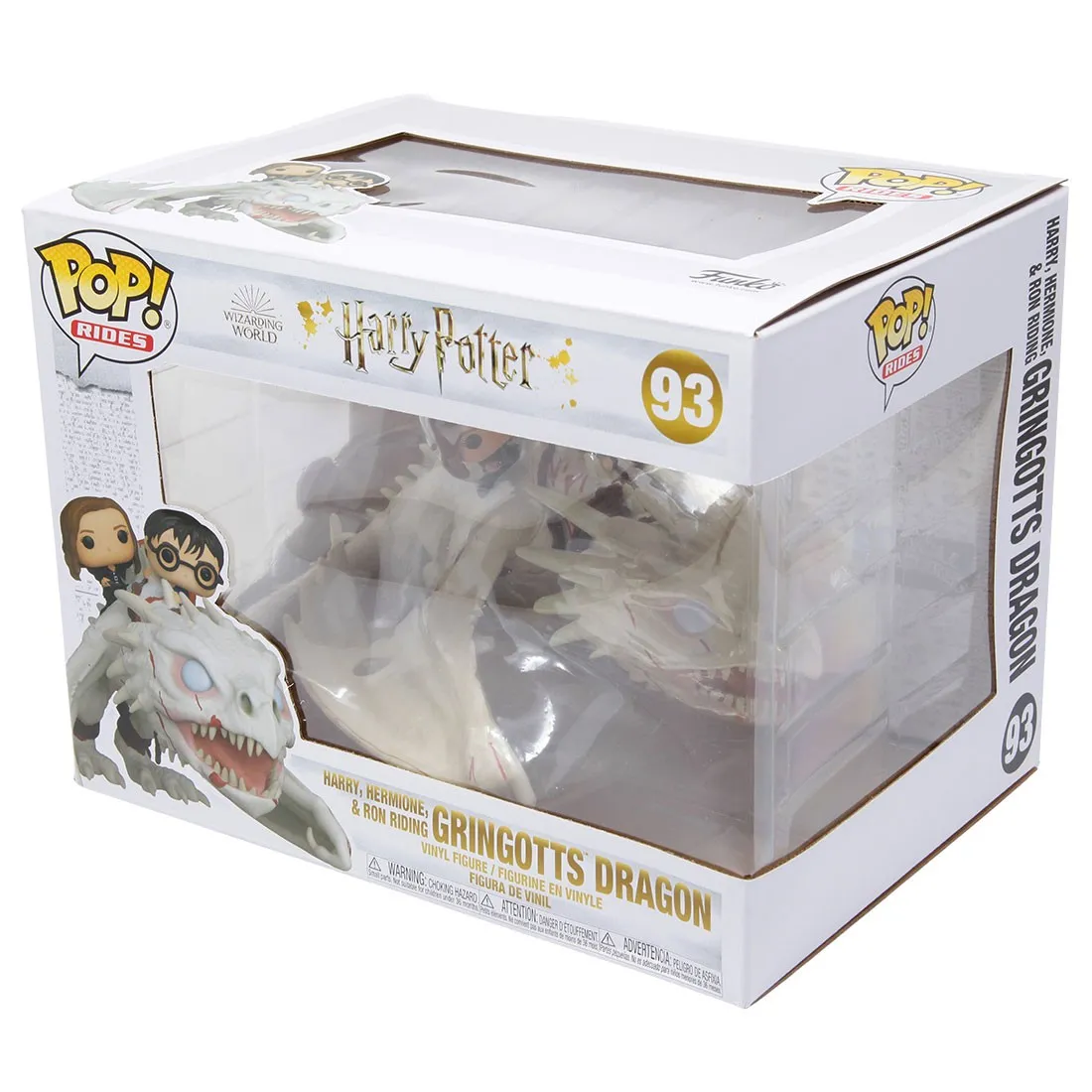 Funko POP Rides Harry Potter - Harry Hermione And Ron Riding Gringotts Dragon (gray)