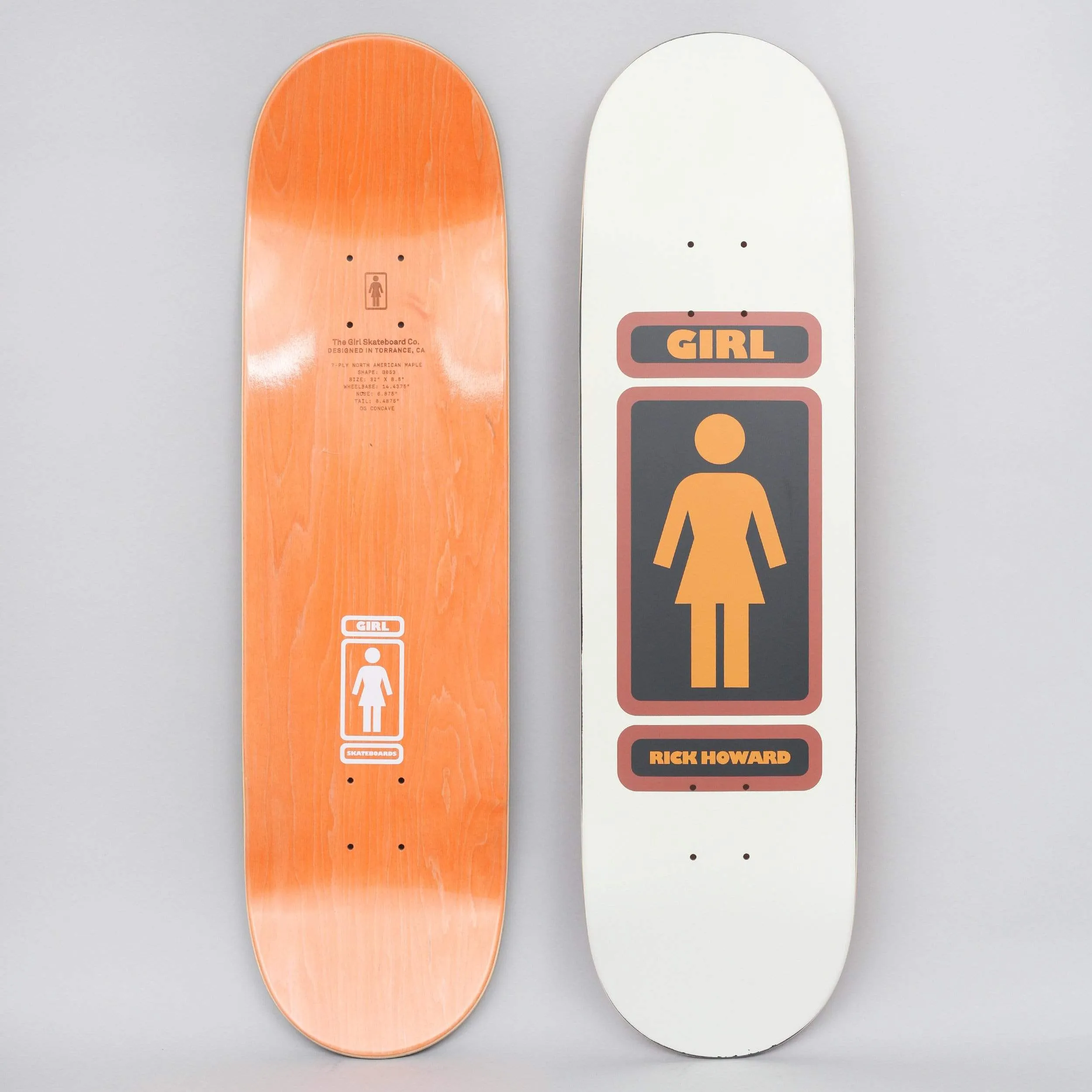 Girl 8.5 Rick Howard 93 Til Skateboard Deck Cream