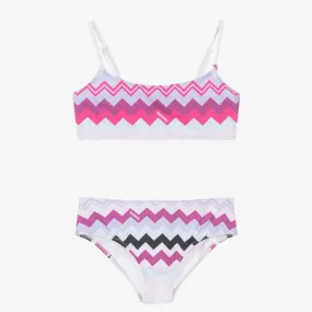 Girls Purple Zigzag Bikini