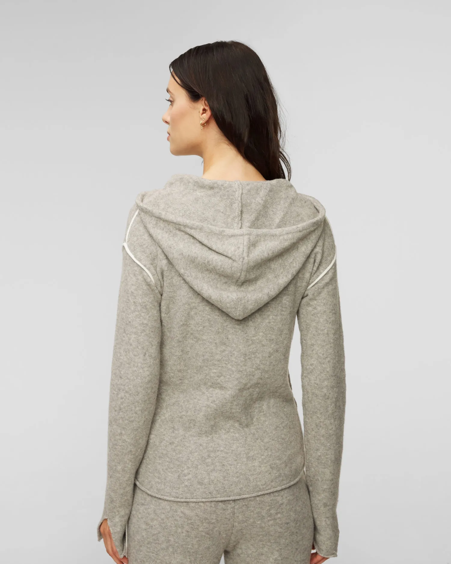 Grey women's wool blend pullover Deha d93221-43800