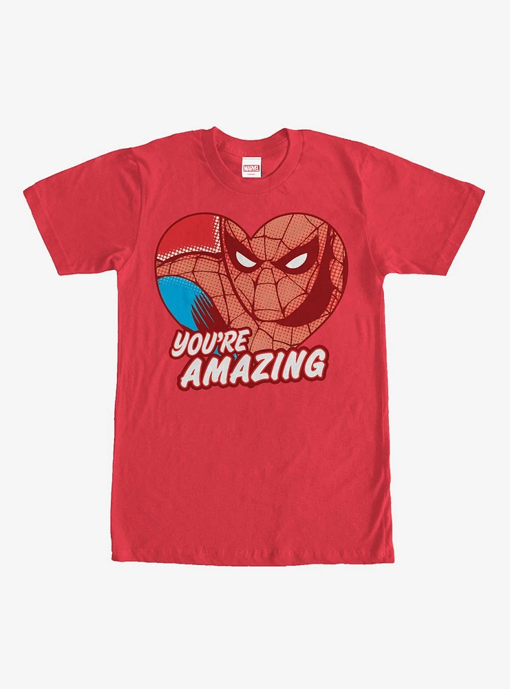 Hot Topic Marvel Spider-Man Amazing Heart T-Shirt