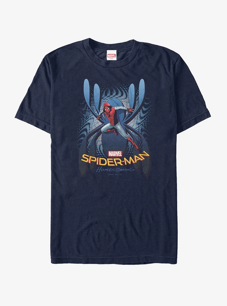 Hot Topic Marvel Spider-Man Homecoming Logo Pattern T-Shirt