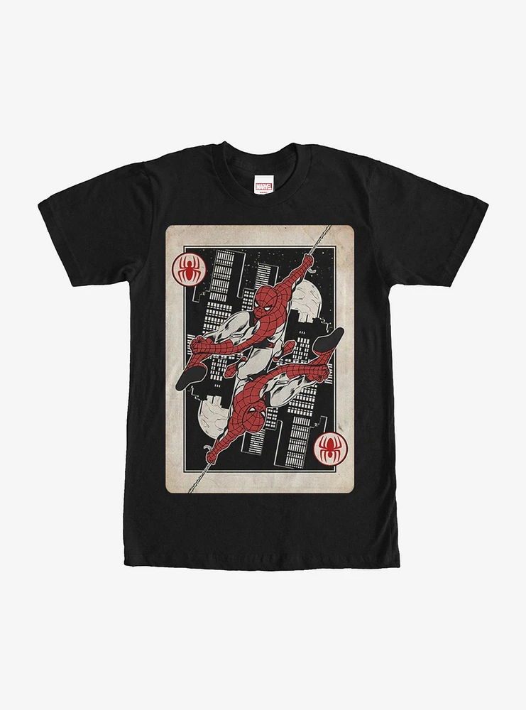 Hot Topic Marvel Spider-Man Playing Card T-Shirt