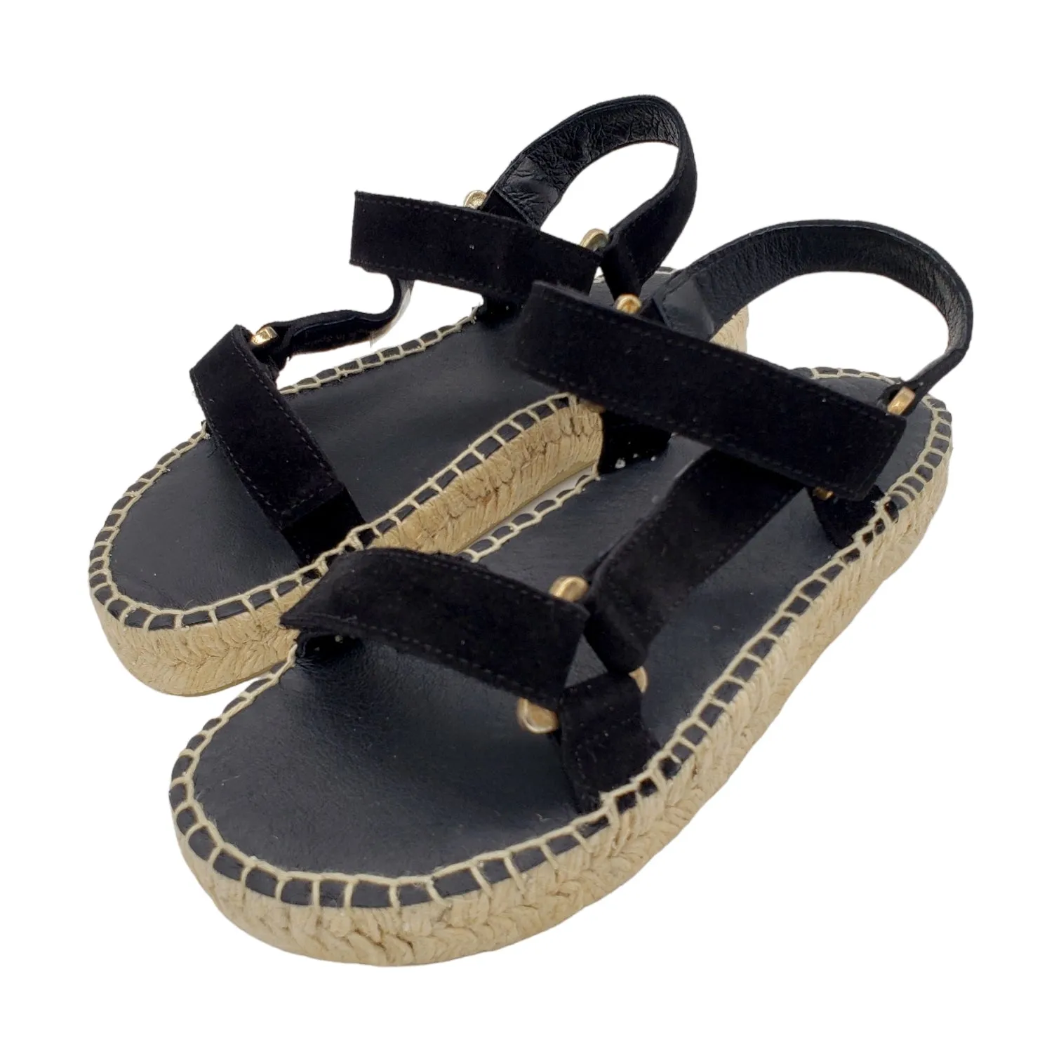 Hush Black Suede Foxhill Sandals