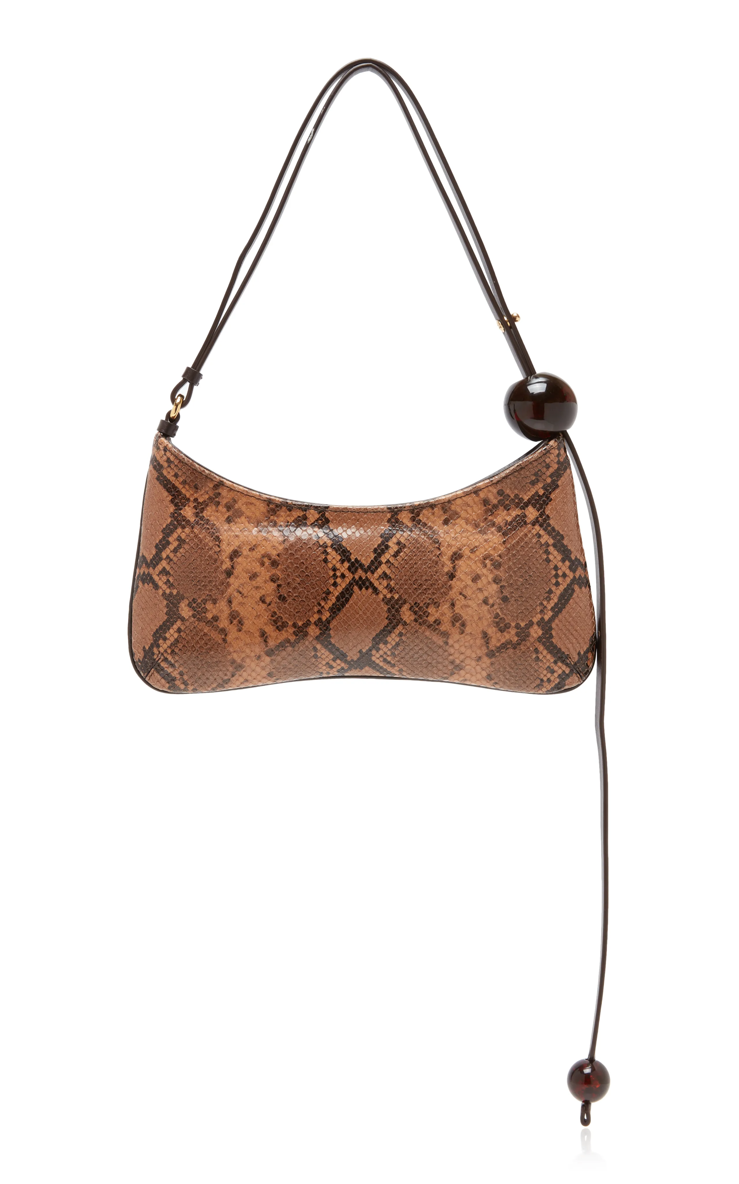 Jacquemus Snake-Print Leather Shoulder Bag