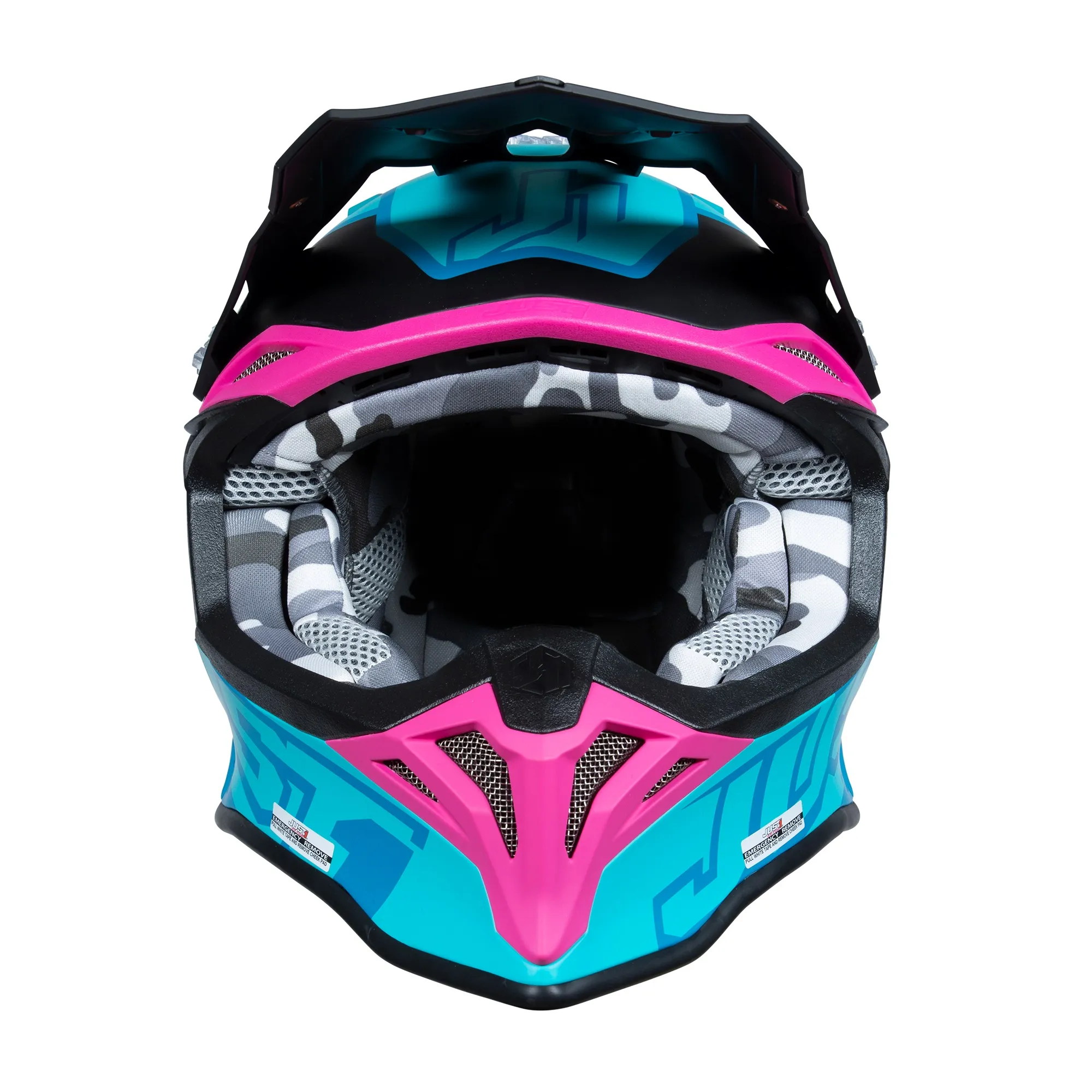 Just1 J39 Thruster Helmet - Petrol/Blue/Fuxia/Black