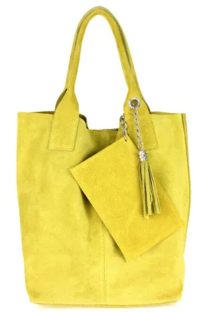 Leather bag woman skin giallo arianna