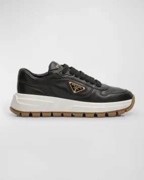 Leather Logo Runner Sneakers