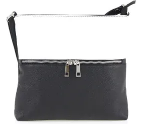 leather shoulder bag black white  josslyn