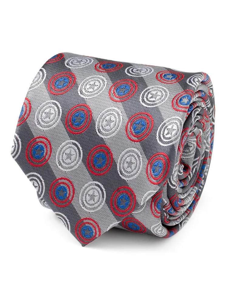 Marvel Captain America Gray Stripe Men's Tie