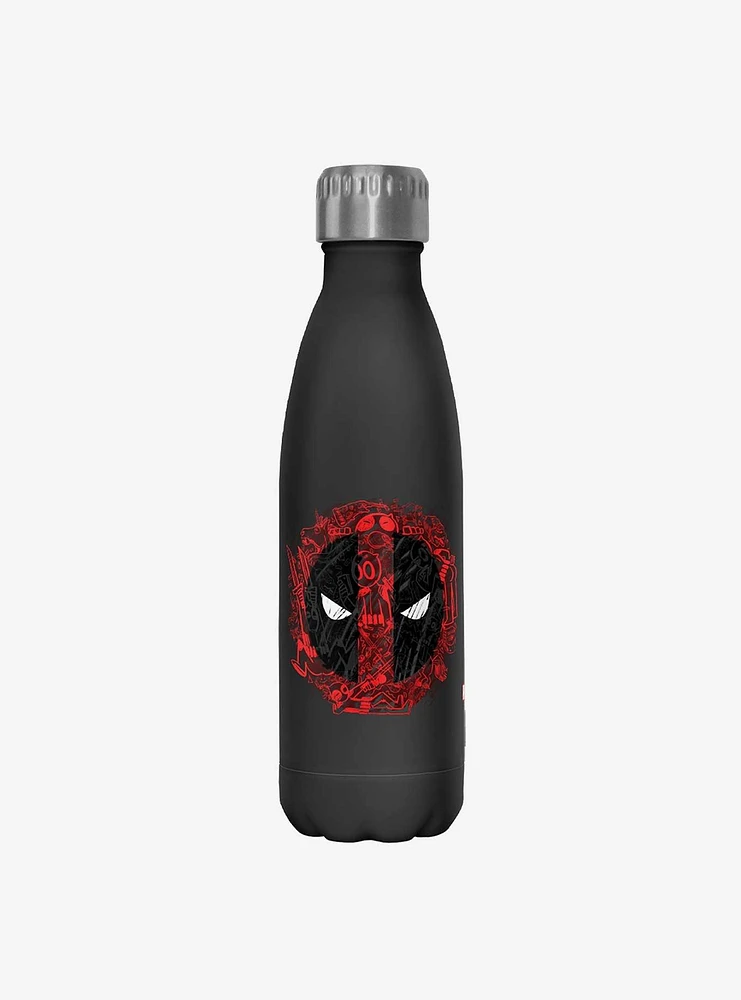 Marvel Deadpool Overlay Logo Stainless Steel Water Bottle