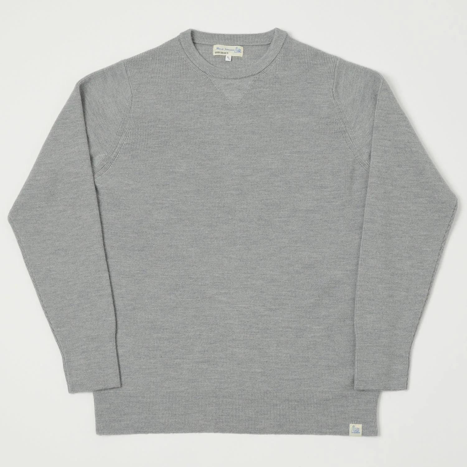 Merz b. Schwanen MWCC01 Ribbed Merino Pullover - Grey Mel