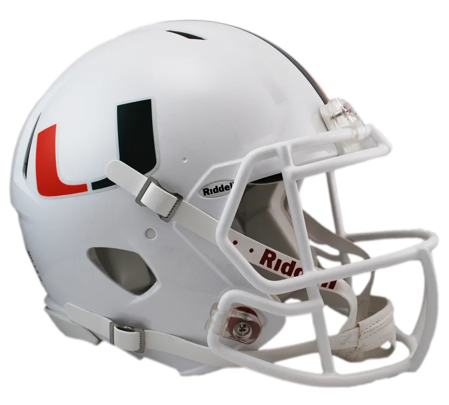 Miami Hurricanes Riddell Full Size Speed Replica Helmet - White