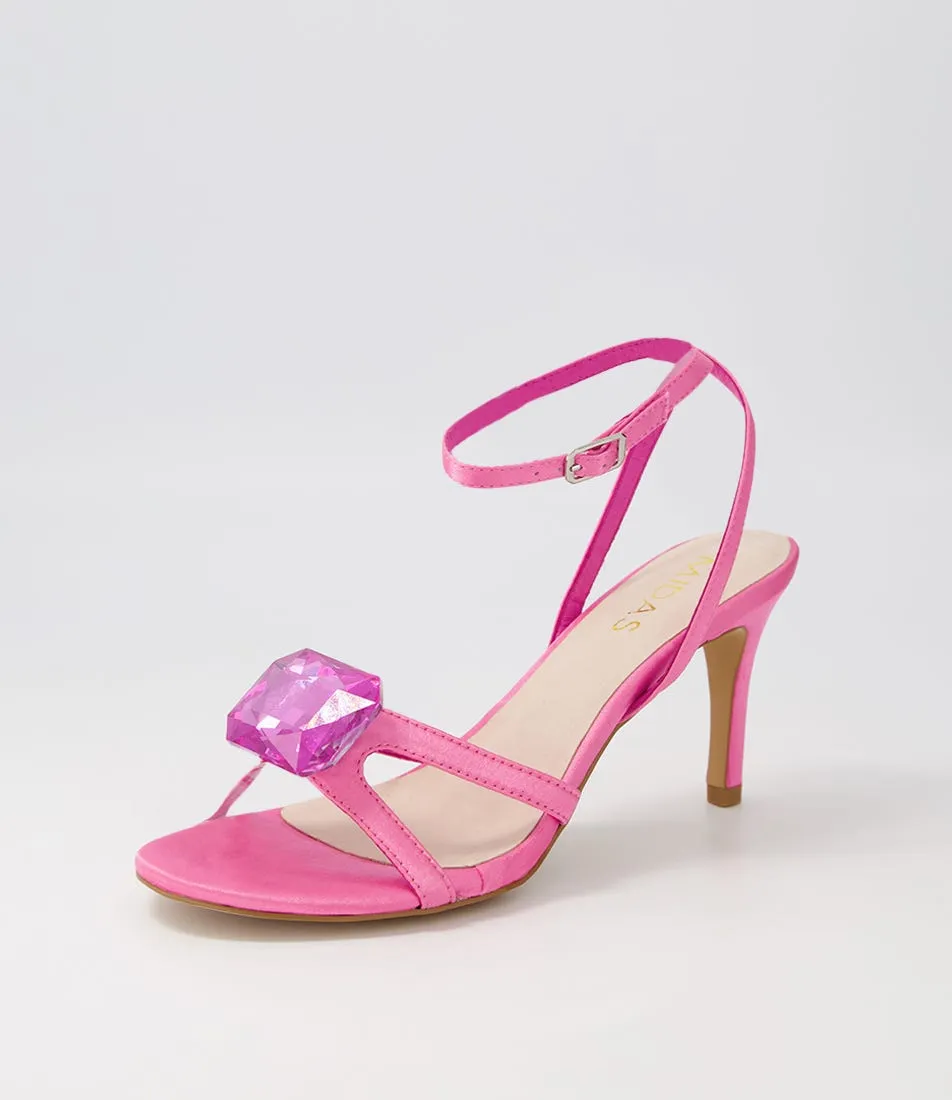 MIDAS Nino Pink Jewel Satin Sandals