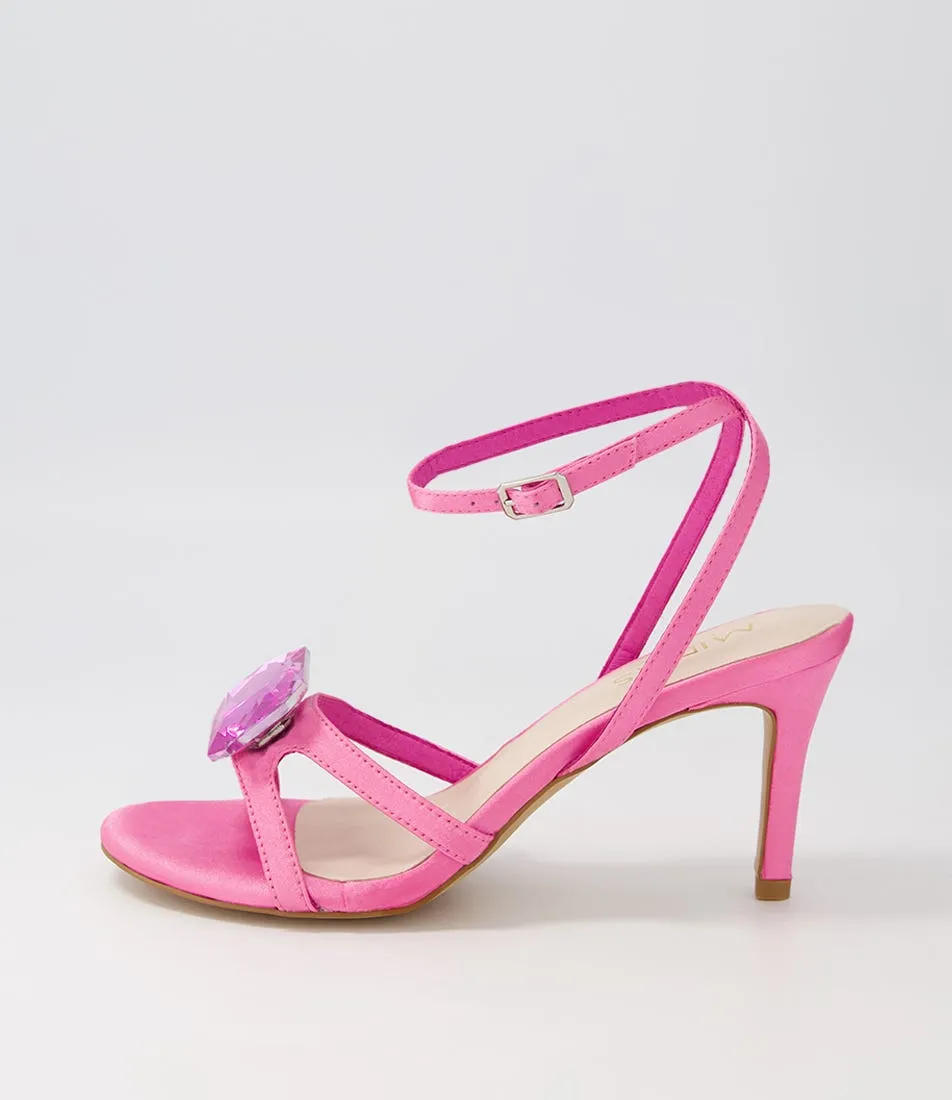 MIDAS Nino Pink Jewel Satin Sandals