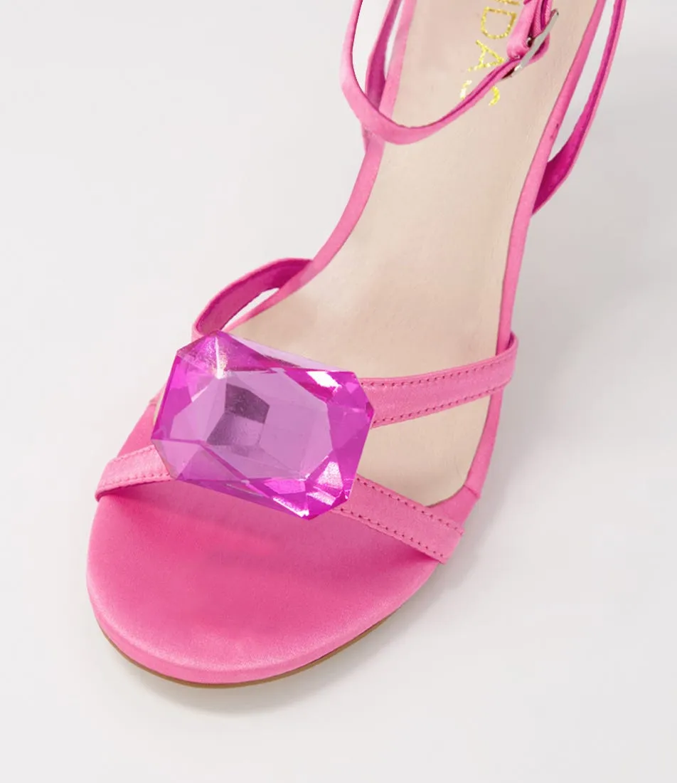 MIDAS Nino Pink Jewel Satin Sandals