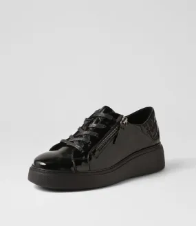 MIDAS Yorkie Black Patent Leather Sneakers