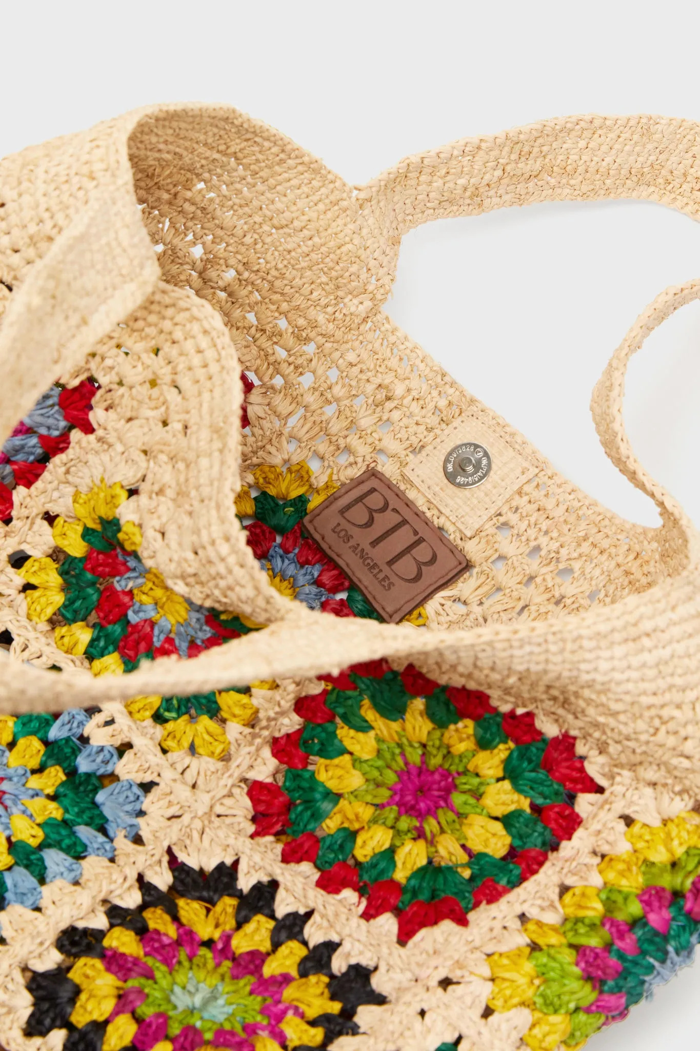 Multi Carina Raffia Crochet Tote