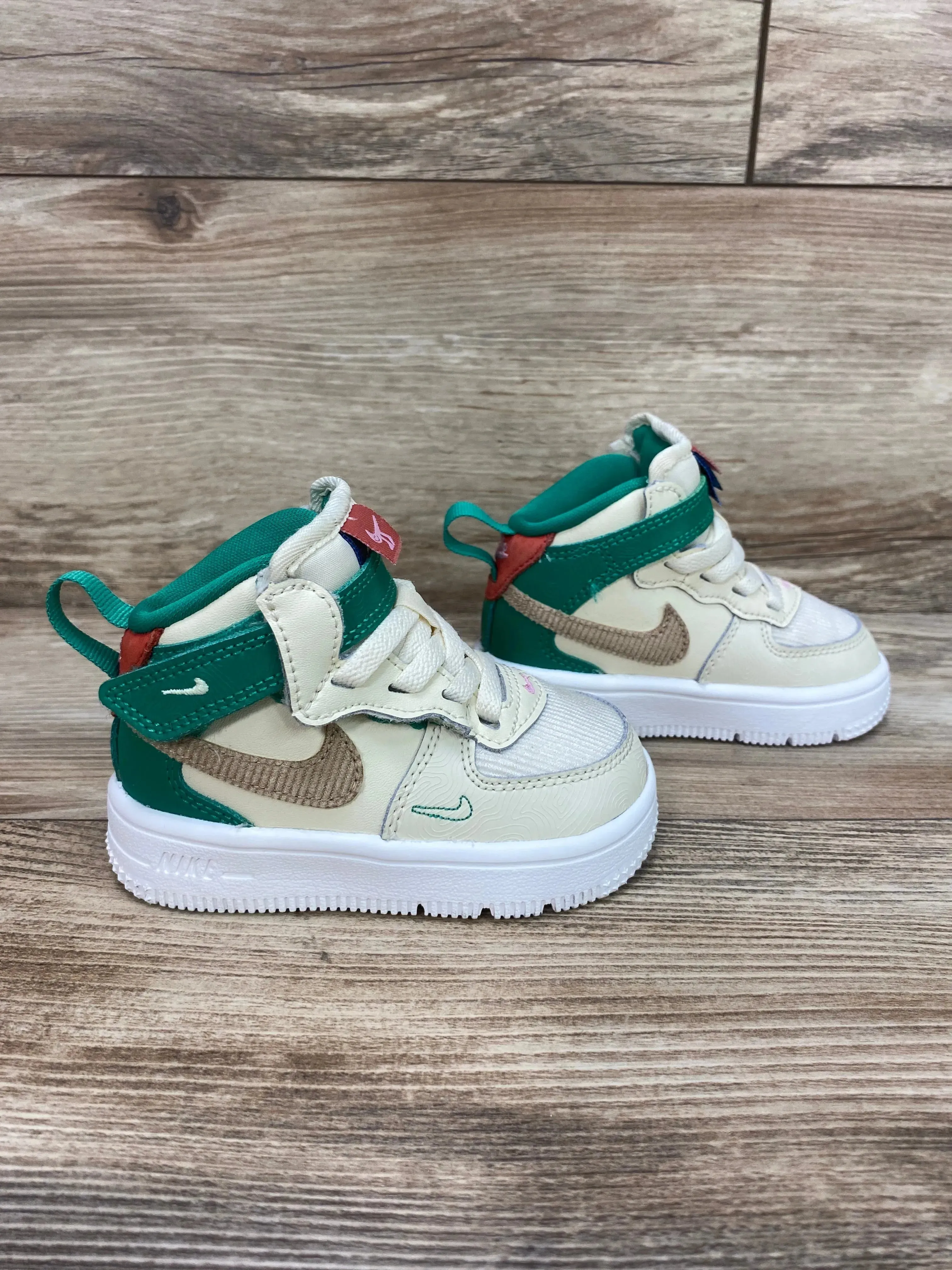 Nike Air Force 1 Mid EasyOn SE GS 'Coconut Milk Stadium Green' Sneakers sz 5c-