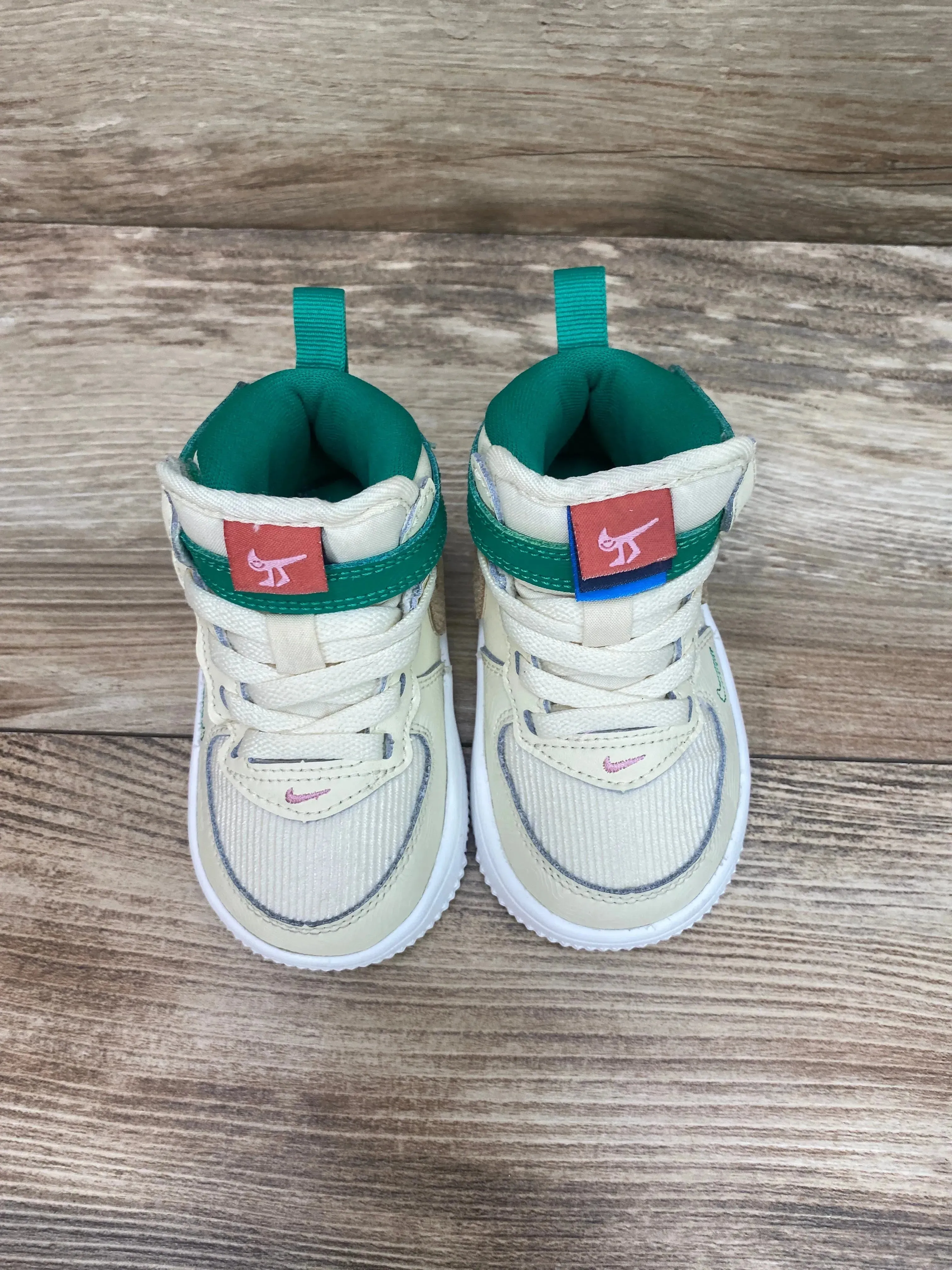 Nike Air Force 1 Mid EasyOn SE GS 'Coconut Milk Stadium Green' Sneakers sz 5c-