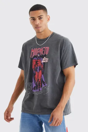 Oversized Marvel Magneto Wash License T-shirt | boohooMAN UK