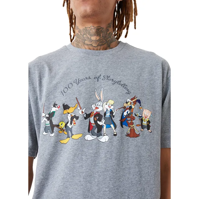 Playera Manga Corta WB 100th Year Looney Tunes x Harry Potter Gris