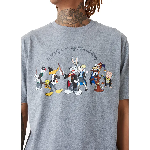 Playera Manga Corta WB 100th Year Looney Tunes x Harry Potter Gris