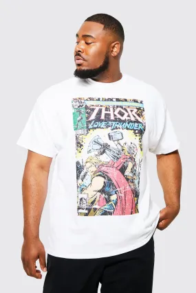 Plus Thor Comic License T-shirt | boohooMAN UK