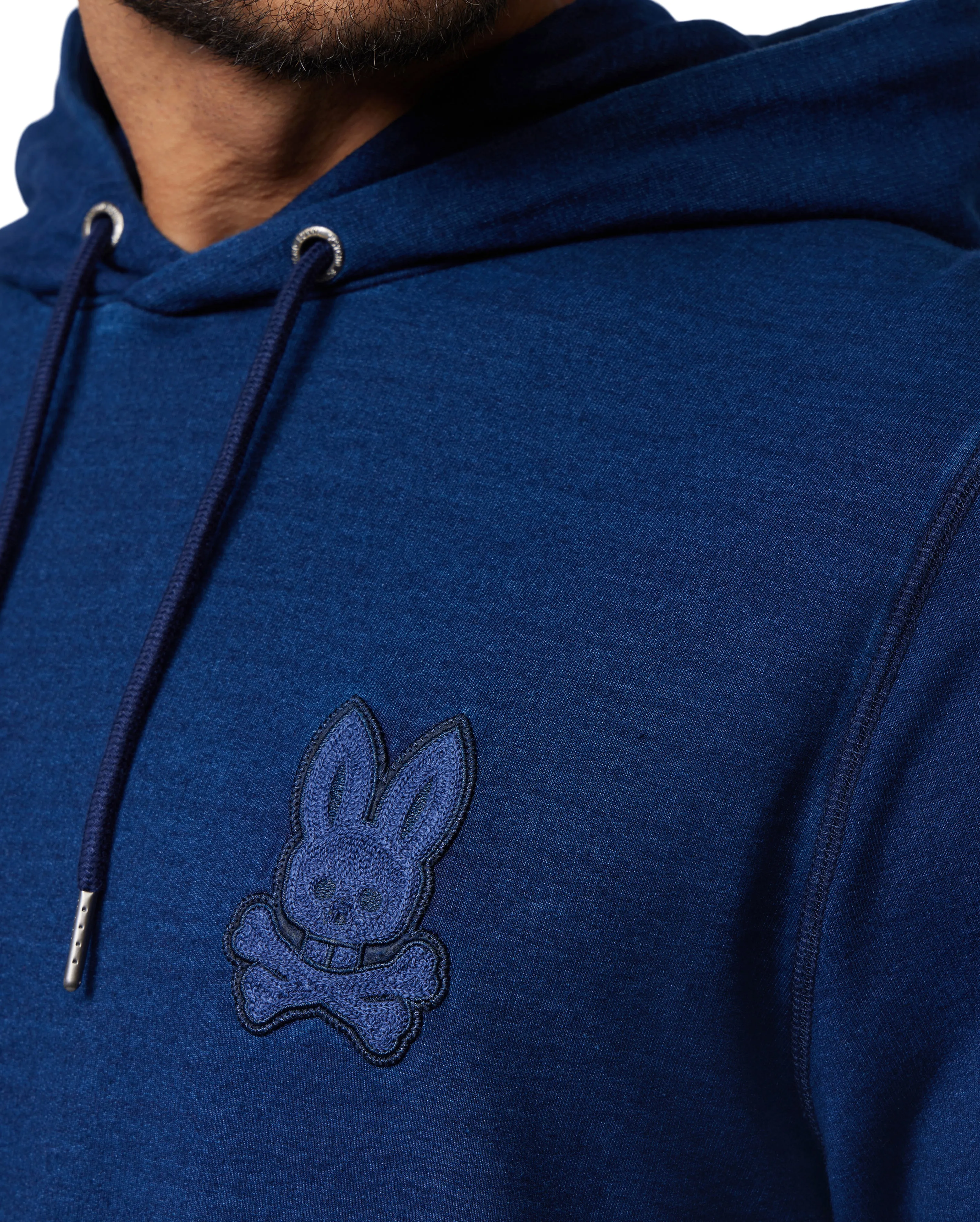 Psycho Bunny Men's Addison Indigo Dyed Hoodie - Indigo