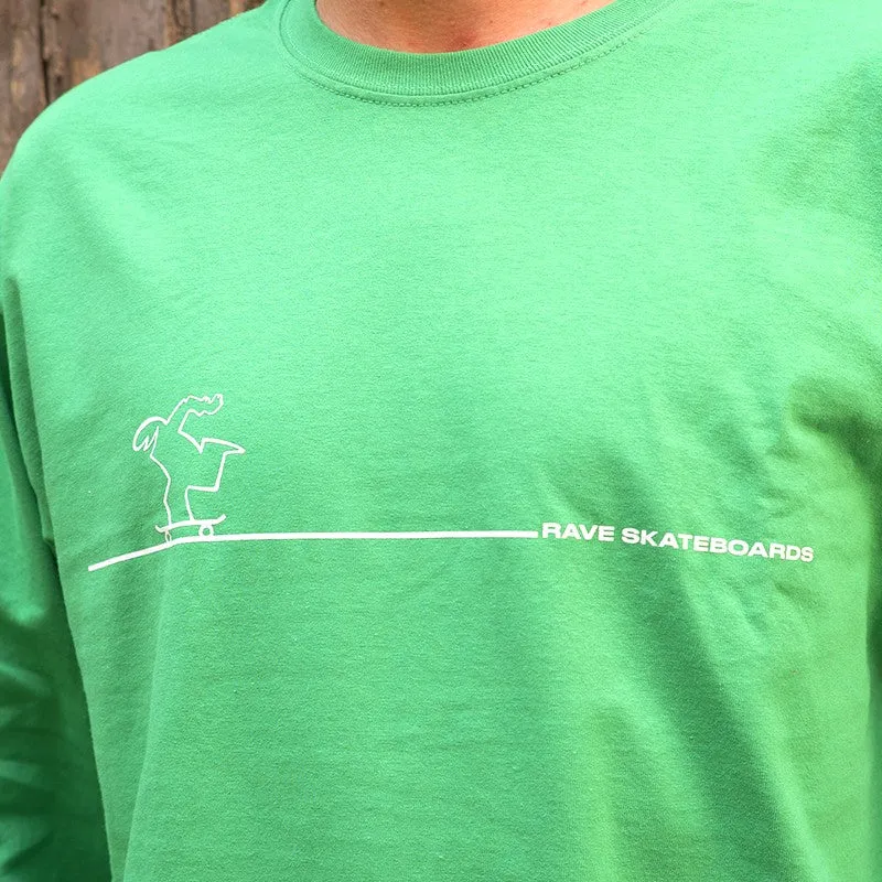 RAVE SKATEBOARDS CAVANDOLI LS TEE (GREEN)