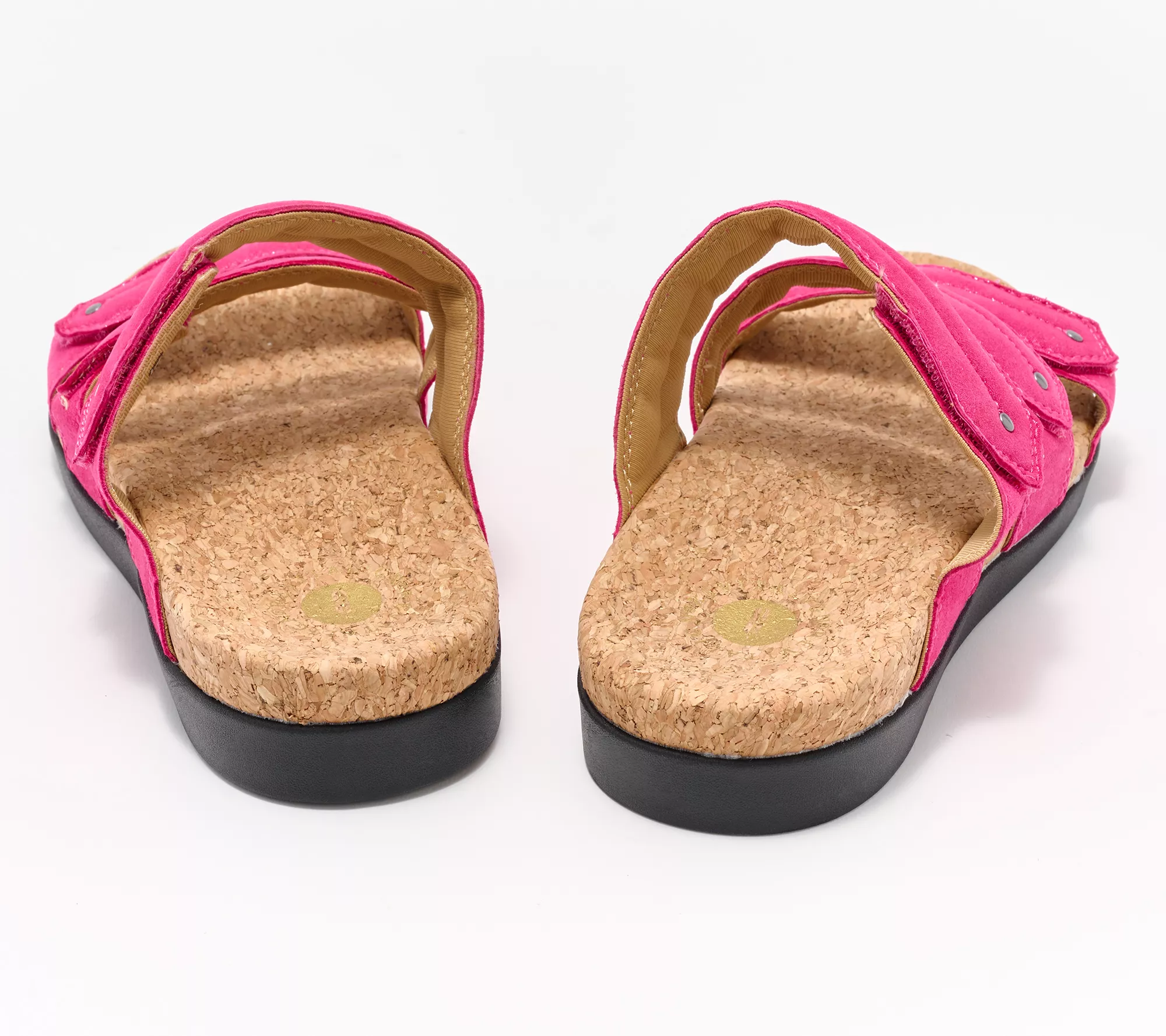 Revitalign Orthotic Shimmer Suede Slide Sandals - Oasis