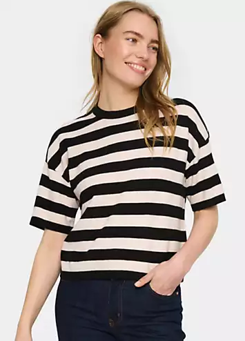 Saint Tropez Fikam Short Sleeve Striped Pullover | Kaleidoscope