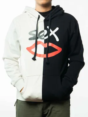 SEX SKATEBOARD  SEX SKATEBOARDS LOGO SPLIT HOODED SWEATSHIRT