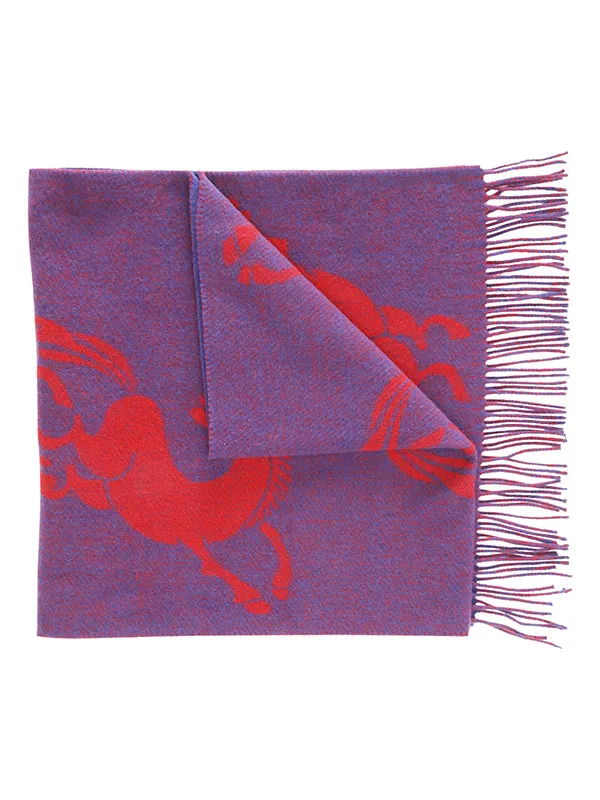 Shrimp Horse Scarf - Navy Red Horse Shrimp