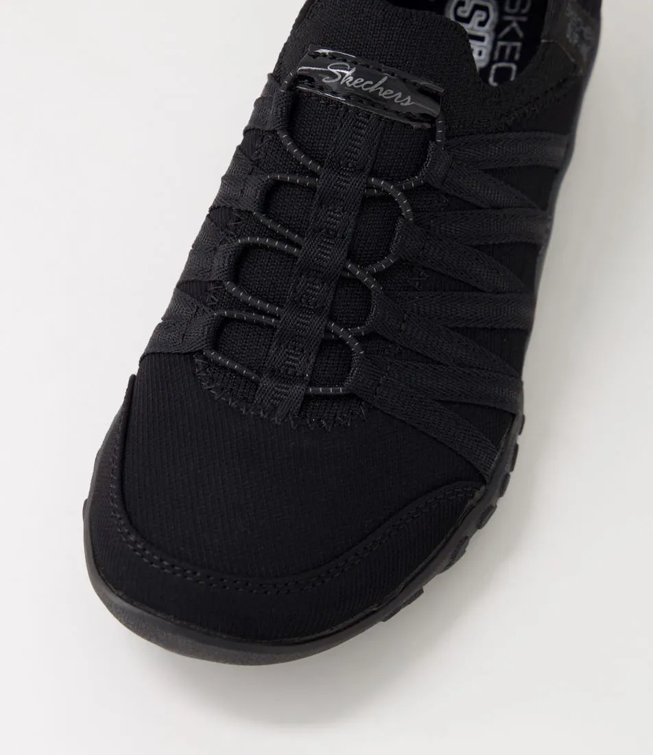 SKECHERS Breathe Black Textile Sneakers